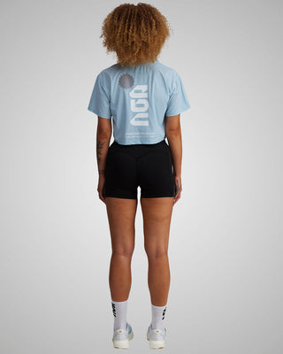 PERFORMANCE CORE CROPPED T-SHIRT BLUE DUSK