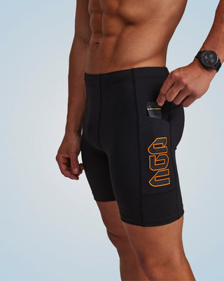 PERFORMANCE EVOLUTION HALF TIGHTS 7" BLACK/ORANGE CIRCUIT