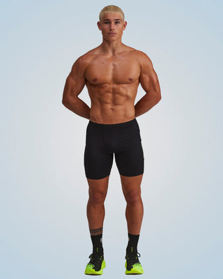 PERFORMANCE EVOLUTION HALF TIGHTS 7" BLACK/GREEN CIRCUIT