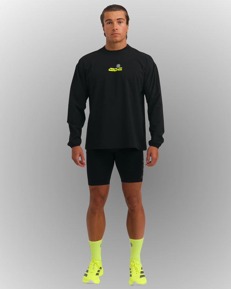 PERFORMANCE CORE LONG SLEEVE BLACK/NEON GREEN