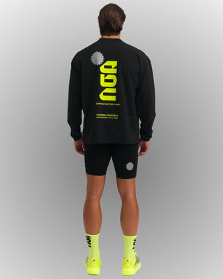 PERFORMANCE CORE LONG SLEEVE BLACK/NEON GREEN