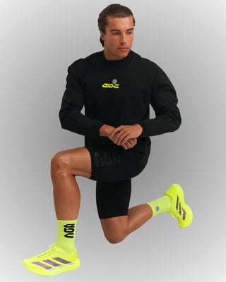 PERFORMANCE CORE LONG SLEEVE BLACK/NEON GREEN