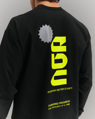 PERFORMANCE CORE LONG SLEEVE BLACK/NEON GREEN