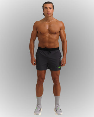 PERFORMANCE SHORT 5 INCH GREY/GREEN