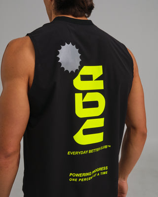 PERFORMANCE CORE TANK BLACK/NEON GREEN