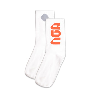 EBC PERFORMANCE CREW SOCKS WHITE/ORANGE