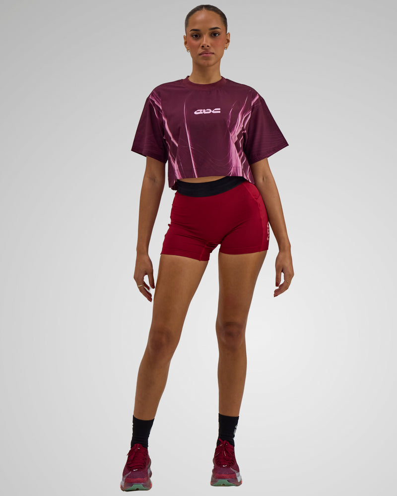 PERFORMANCE CORE CROPPED T-SHIRT ROUGE
