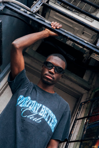 EBC "CLUB CLASSIC" SCRIPTED T-SHIRT BLUE
