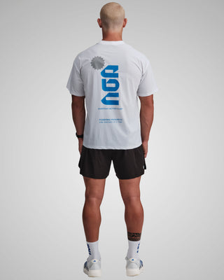 PERFORMANCE CORE T-SHIRT WHITE/ROYAL BLUE