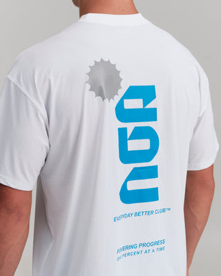 PERFORMANCE CORE T-SHIRT WHITE/ROYAL BLUE