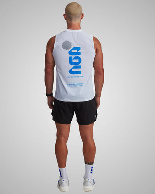 PERFORMANCE CORE TANK WHITE/ROYAL BLUE
