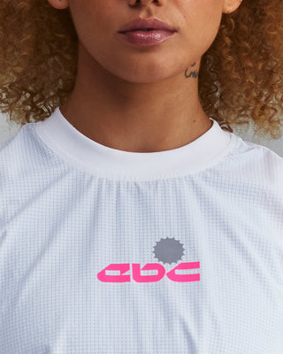 PERFORMANCE CORE CROP TANK WHITE/PINK