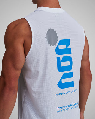 PERFORMANCE CORE TANK WHITE/ROYAL BLUE