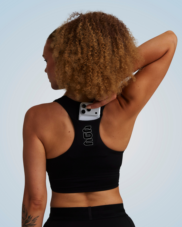 PERFORMANCE EVOLUTION RUN BRA BLACK/WHITE CIRCUIT