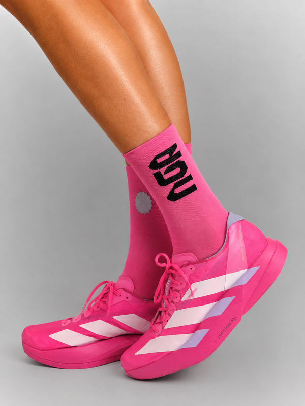 PERFORMANCE CREW SOCKS FUCHSIA/BLACK