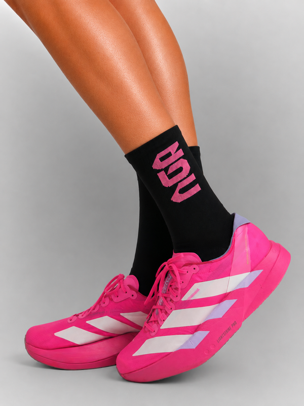 PERFORMANCE CREW SOCKS BLACK/FUCHSIA