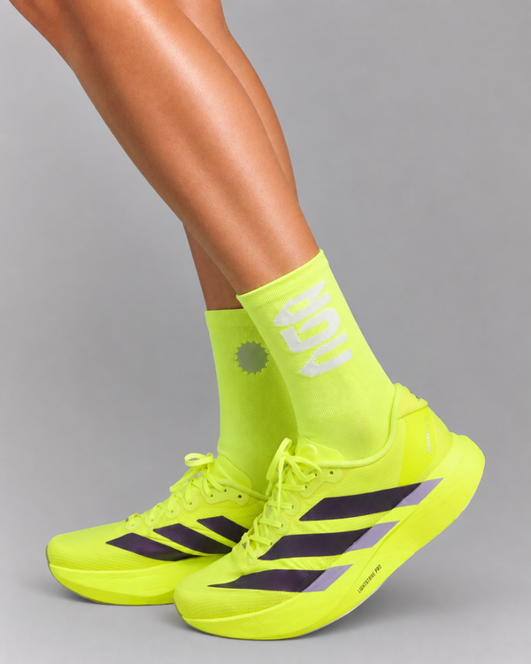 PERFORMANCE CREW SOCKS NEON GREEN/WHITE