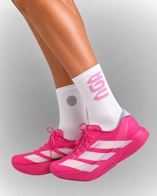 PERFORMANCE CREW SOCKS WHITE/PINK
