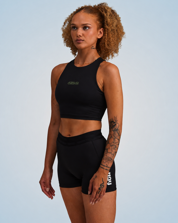PERFORMANCE EVOLUTION RUN BRA BLACK/GREEN CIRCUIT