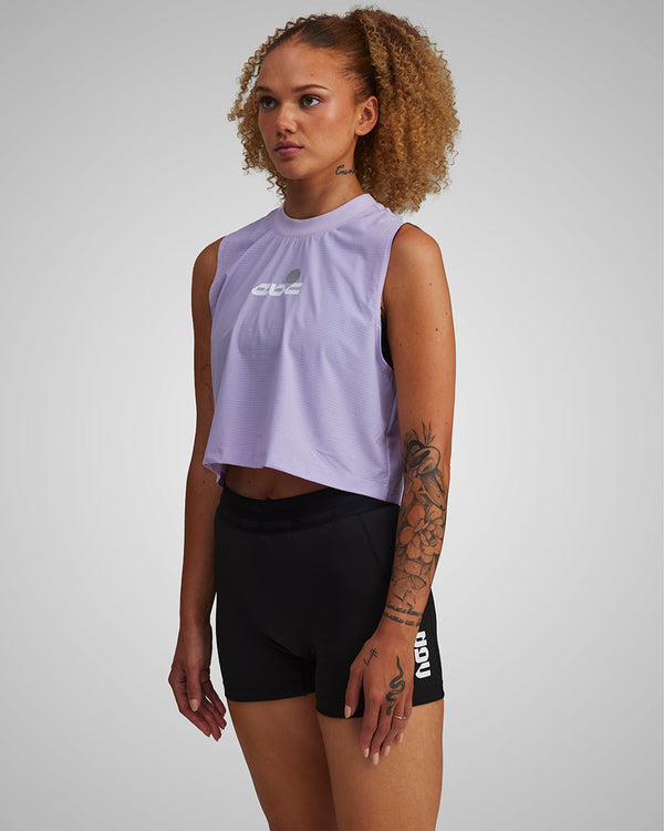 PERFORMANCE CORE CROP TANK LILAC
