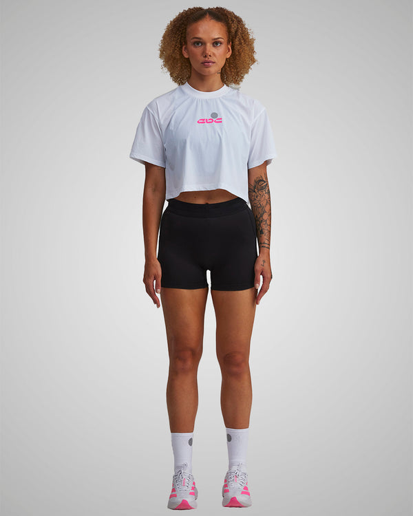 PERFORMANCE CORE CROPPED T-SHIRT WHITE/PINK