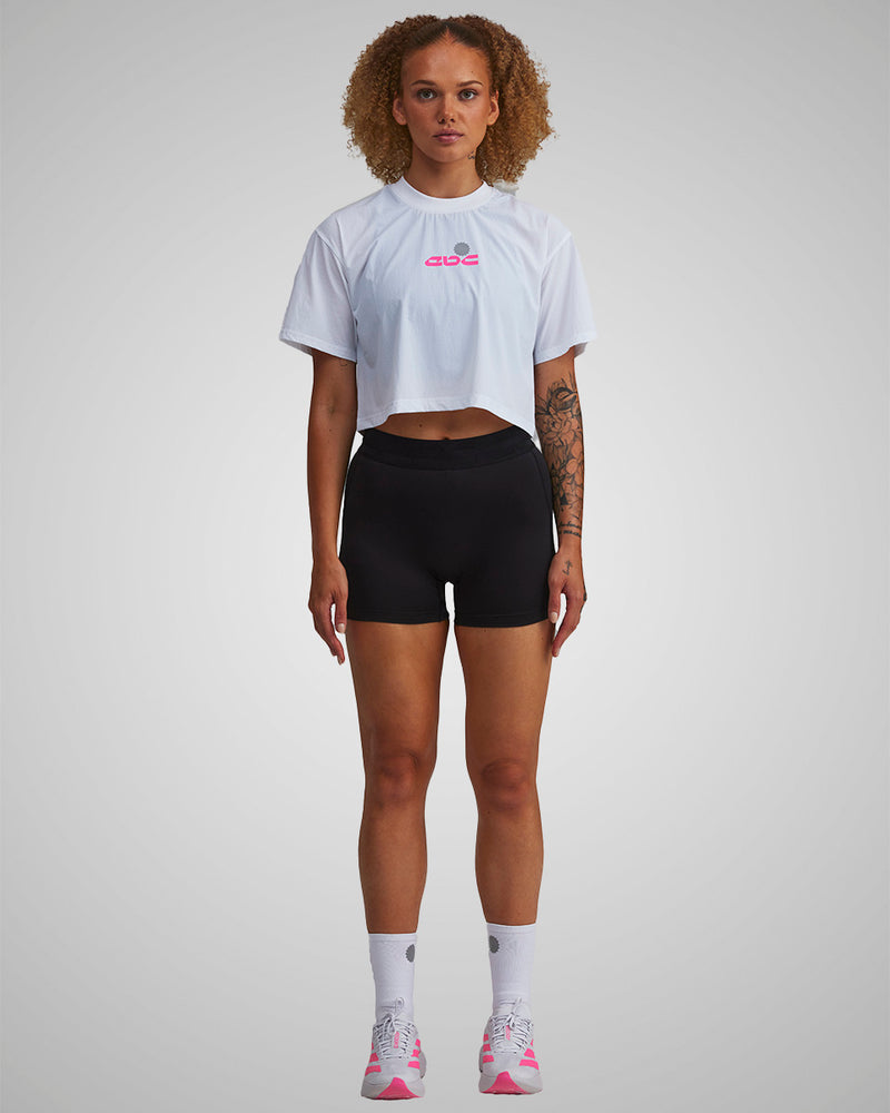 PERFORMANCE CORE CROPPED T-SHIRT WHITE/PINK