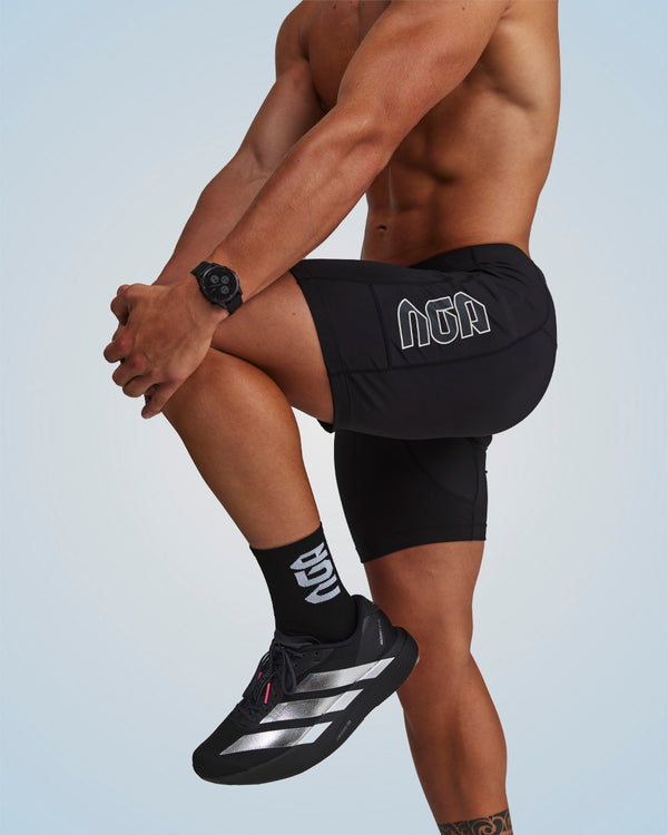 PERFORMANCE EVOLUTION HALF TIGHTS 7" BLACK/CHROME CIRCUIT