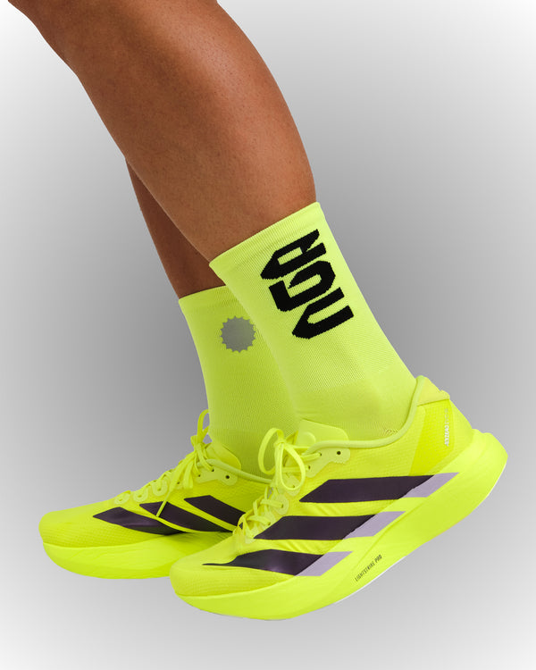 PERFORMANCE CREW SOCKS NEON GREEN/BLACK