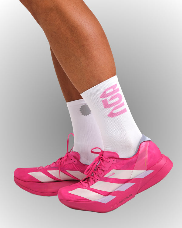 PERFORMANCE CREW SOCKS WHITE/PINK