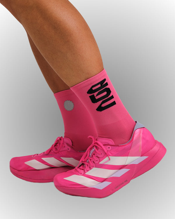 PERFORMANCE CREW SOCKS FUCHSIA/BLACK
