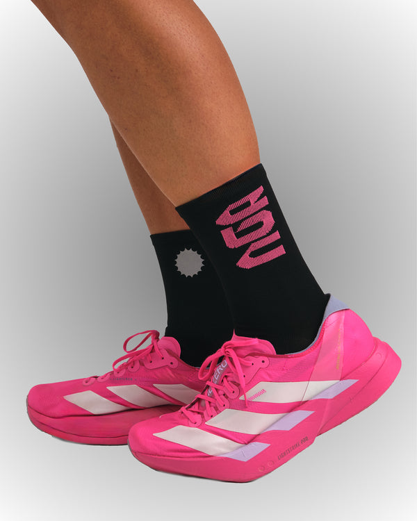 PERFORMANCE CREW SOCKS BLACK/FUCHSIA