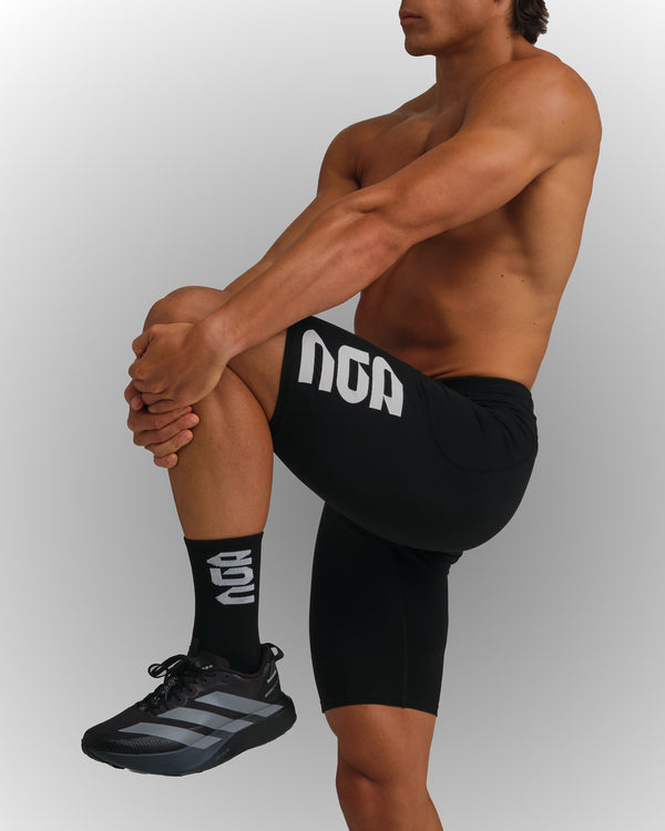 PERFORMANCE HALF TIGHT BLACK/WHITE