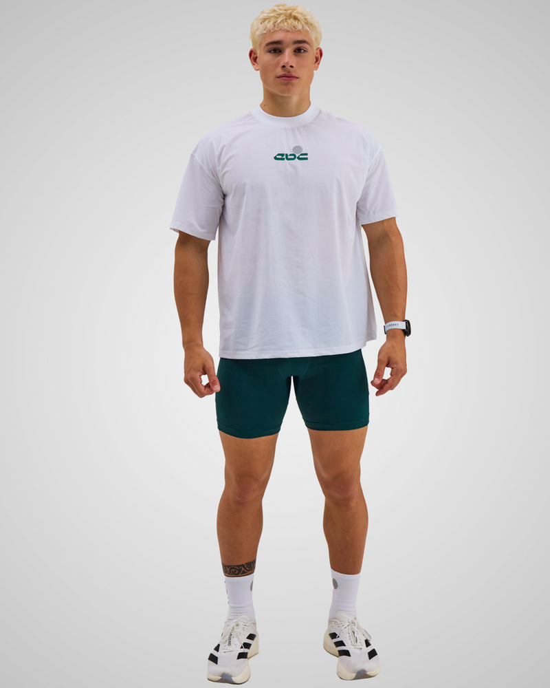 PERFORMANCE CORE T-SHIRT WHITE/FOREST GREEN