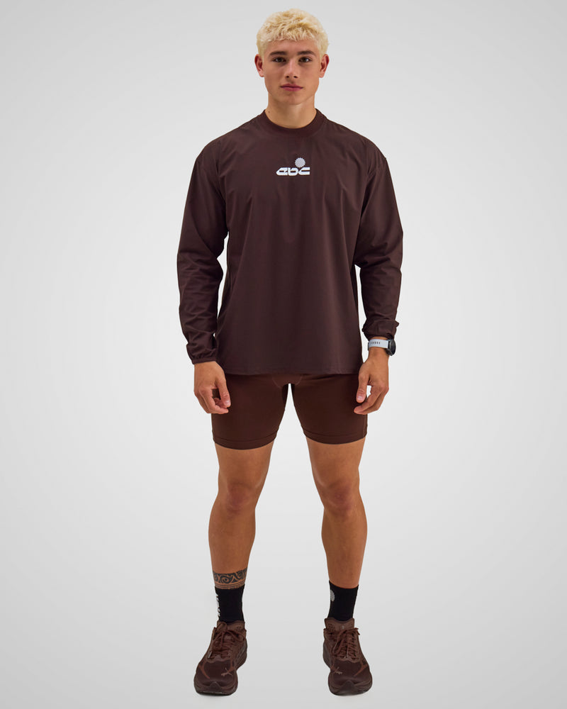PERFORMANCE CORE LONG SLEEVE DARK BROWN