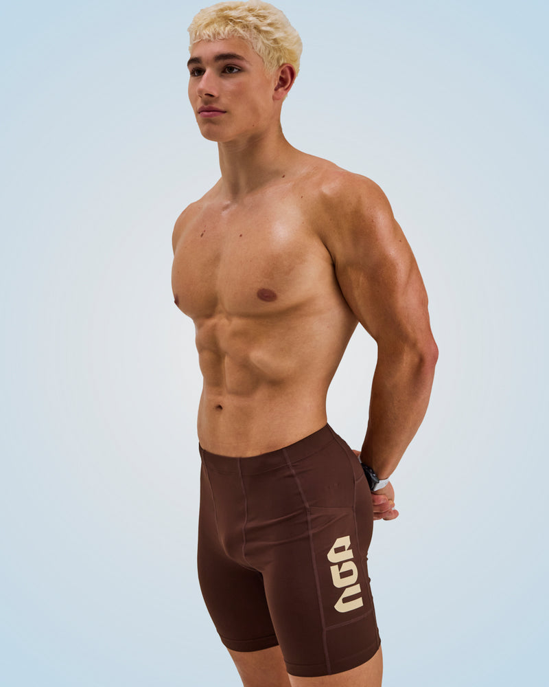 PERFORMANCE EVOLUTION HALF TIGHTS 7" UMBER