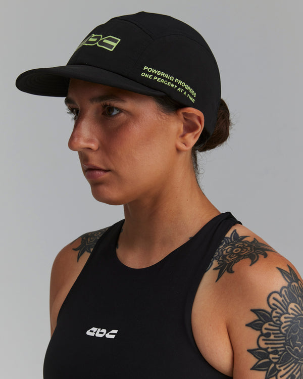 PERFORMANCE 5-PANEL ENDURANCE CAP BLACK/NEON GREEN CIRCUIT