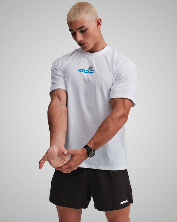 PERFORMANCE CORE T-SHIRT WHITE/ROYAL BLUE