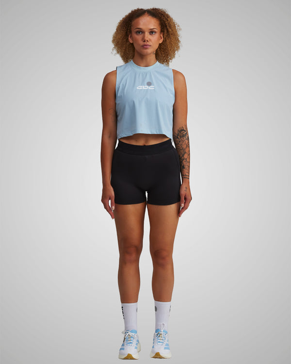 PERFORMANCE CORE CROP TANK BLUE DUSK