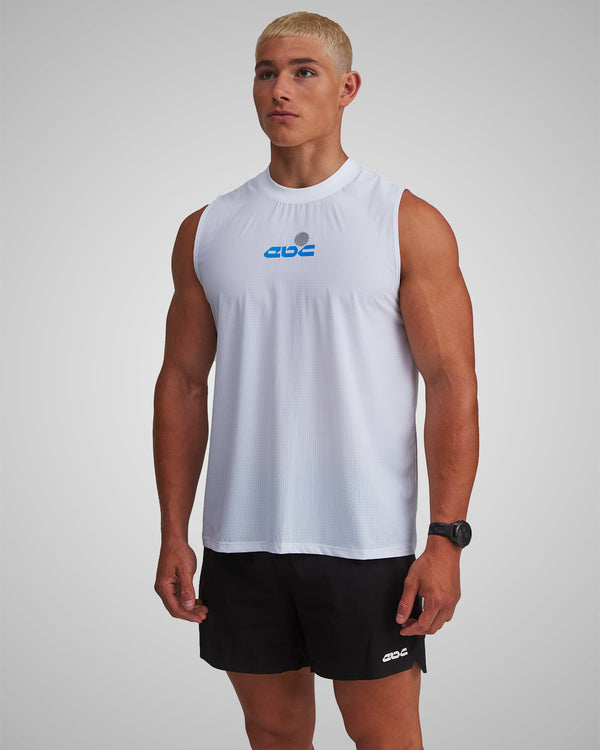 PERFORMANCE CORE TANK WHITE/ROYAL BLUE